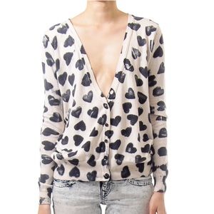 Graphic heart cardigan